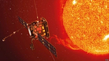 Esta ilustrao mostra como ser a Solar Orbiter, que ser lanada na direo do sol em 2018